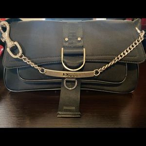 Christian Dior Black Satin Shoulder Bag DIOR Handbag
